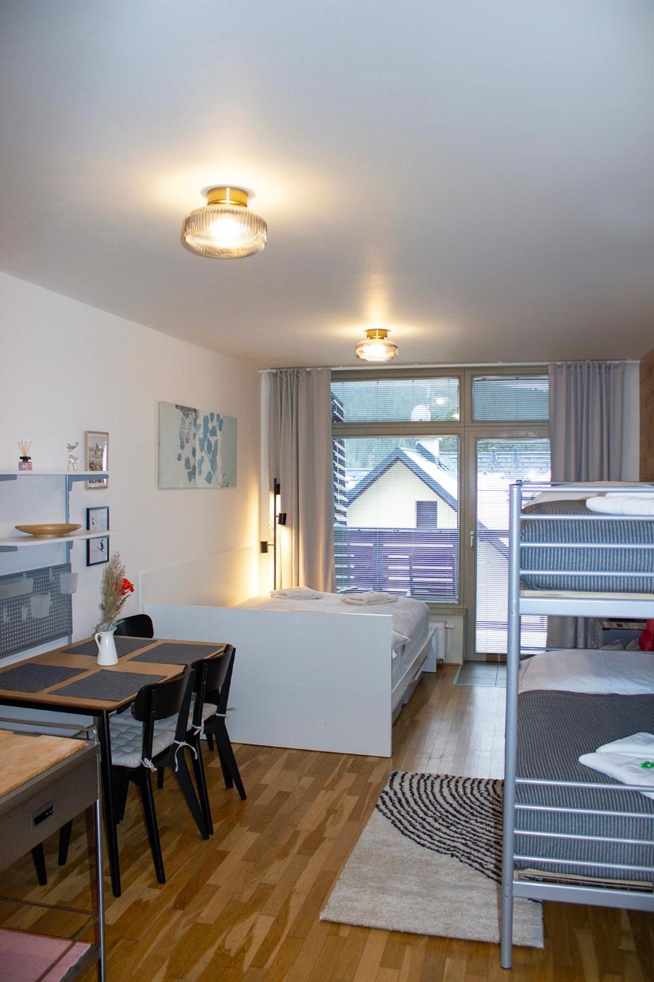 Enjoyharrachov - Atraktivni Slunne Studio Certovka V Centru Harrachova S Garazovym Parkovanim, Wifi-Wlan, Sat, Herni Konzoli, Netflix Zdarma A Nejkrasnejsim Vyhledem Na Certovu Horu S Arealem Skokanskych Mustku A Sjezdovku Exterior foto